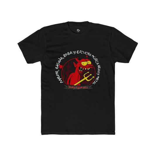 Devil Cat Graphic Tee — Funny Spooky Shirt with Red Demon Cat Design
